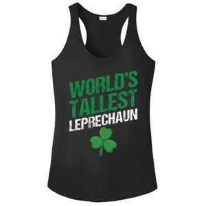 Funny Saint Patrick's Day World's Tallest Leprechaun Ladies PosiCharge Competitor Racerback Tank