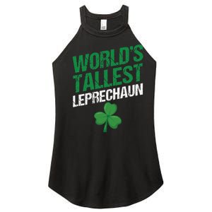 Funny Saint Patrick's Day World's Tallest Leprechaun Women's Perfect Tri Rocker Tank