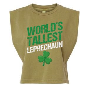 Funny Saint Patrick's Day World's Tallest Leprechaun Garment-Dyed Women's Muscle Tee