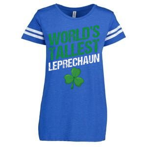 Funny Saint Patrick's Day World's Tallest Leprechaun Enza Ladies Jersey Football T-Shirt