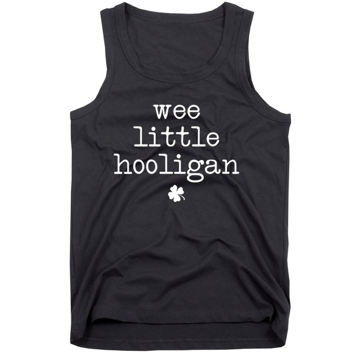 Funny St Patricks Day Wee Little Hooligan Shamrock Meaningful Gift Tank Top