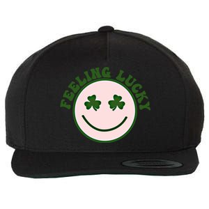 Funny St Patrick Day Feeling Lucky Meme Smile Face Trendy Gift Wool Snapback Cap