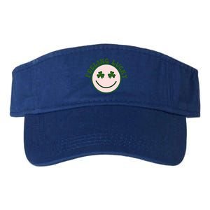 Funny St Patrick Day Feeling Lucky Meme Smile Face Trendy Gift Valucap Bio-Washed Visor