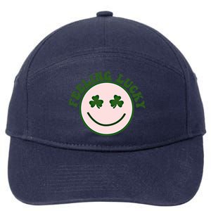 Funny St Patrick Day Feeling Lucky Meme Smile Face Trendy Gift 7-Panel Snapback Hat