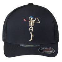 Funny Skeleton Playing Golf Halloween Costume Boy Flexfit Unipanel Trucker Cap