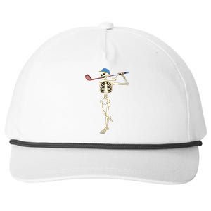 Funny Skeleton Playing Golf Halloween Costume Boy Snapback Five-Panel Rope Hat