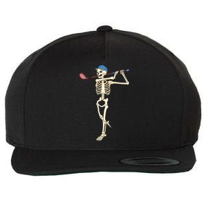 Funny Skeleton Playing Golf Halloween Costume Boy Wool Snapback Cap