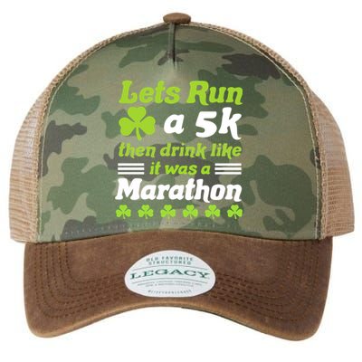 Funny St Patricks Day Running Let's Run 5k St Patricks Day Gift Legacy Tie Dye Trucker Hat