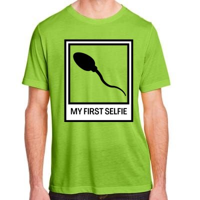 Funny Sperm Picture Quote My First Selfie Design Sperm Cool Adult ChromaSoft Performance T-Shirt