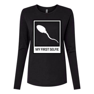 Funny Sperm Picture Quote My First Selfie Design Sperm Cool Womens Cotton Relaxed Long Sleeve T-Shirt