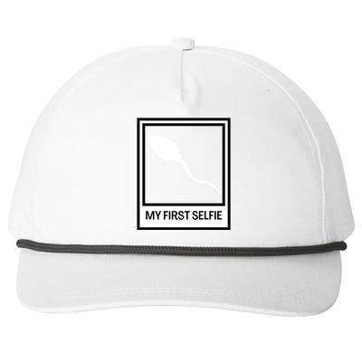 Funny Sperm Picture Quote My First Selfie Design Sperm Cool Snapback Five-Panel Rope Hat