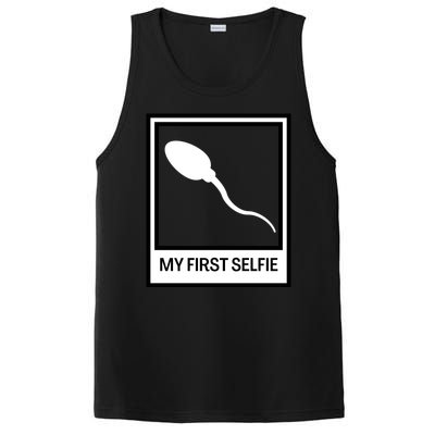 Funny Sperm Picture Quote My First Selfie Design Sperm Cool PosiCharge Competitor Tank