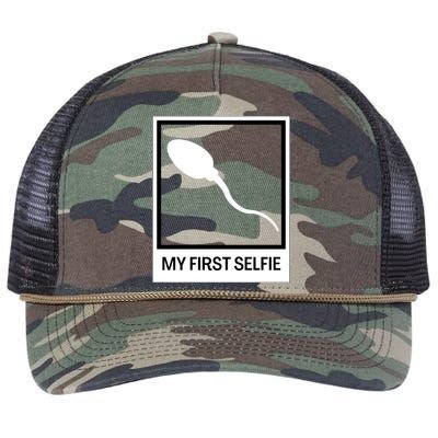 Funny Sperm Picture Quote My First Selfie Design Sperm Cool Retro Rope Trucker Hat Cap