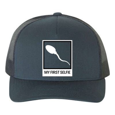 Funny Sperm Picture Quote My First Selfie Design Sperm Cool Yupoong Adult 5-Panel Trucker Hat