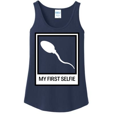 Funny Sperm Picture Quote My First Selfie Design Sperm Cool Ladies Essential Tank