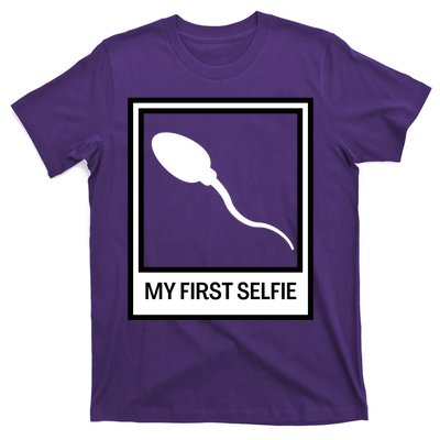 Funny Sperm Picture Quote My First Selfie Design Sperm Cool T-Shirt