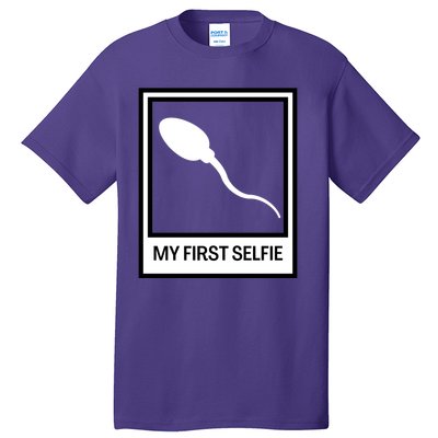 Funny Sperm Picture Quote My First Selfie Design Sperm Cool Tall T-Shirt