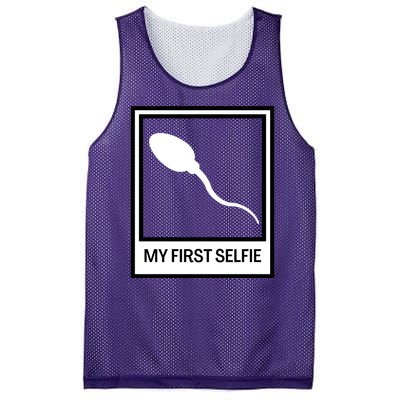 Funny Sperm Picture Quote My First Selfie Design Sperm Cool Mesh Reversible Basketball Jersey Tank