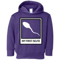 Funny Sperm Picture Quote My First Selfie Design Sperm Cool Toddler Hoodie