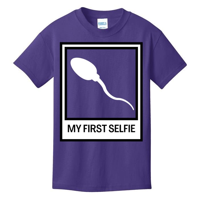 Funny Sperm Picture Quote My First Selfie Design Sperm Cool Kids T-Shirt