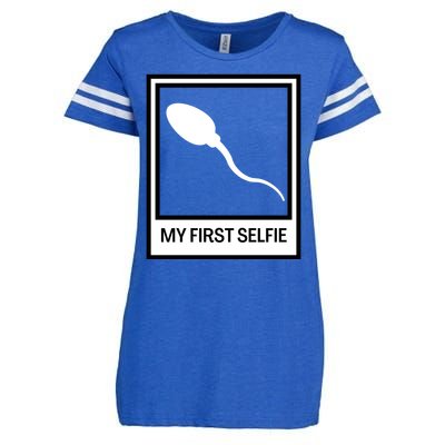 Funny Sperm Picture Quote My First Selfie Design Sperm Cool Enza Ladies Jersey Football T-Shirt