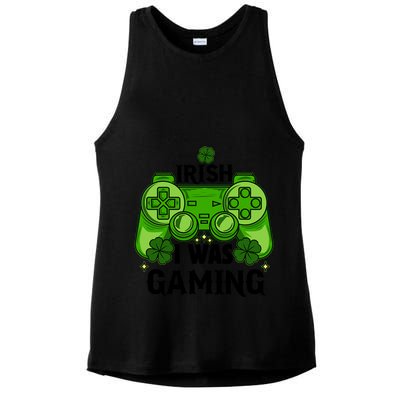Funny St Patricks Day Irish I Was Gaming Ladies PosiCharge Tri-Blend Wicking Tank