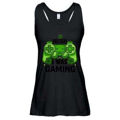 Funny St Patricks Day Irish I Was Gaming Ladies Essential Flowy Tank