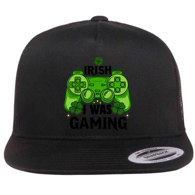 Funny St Patricks Day Irish I Was Gaming Flatbill Hat