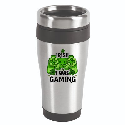 Funny St Patricks Day Irish I Was Gaming 16oz Travel Tumbler