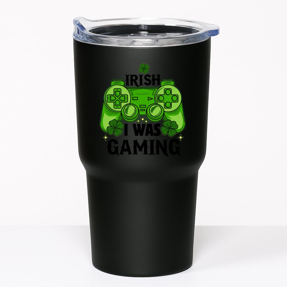 Funny St Patricks Day Irish I Was Gaming Tumbler