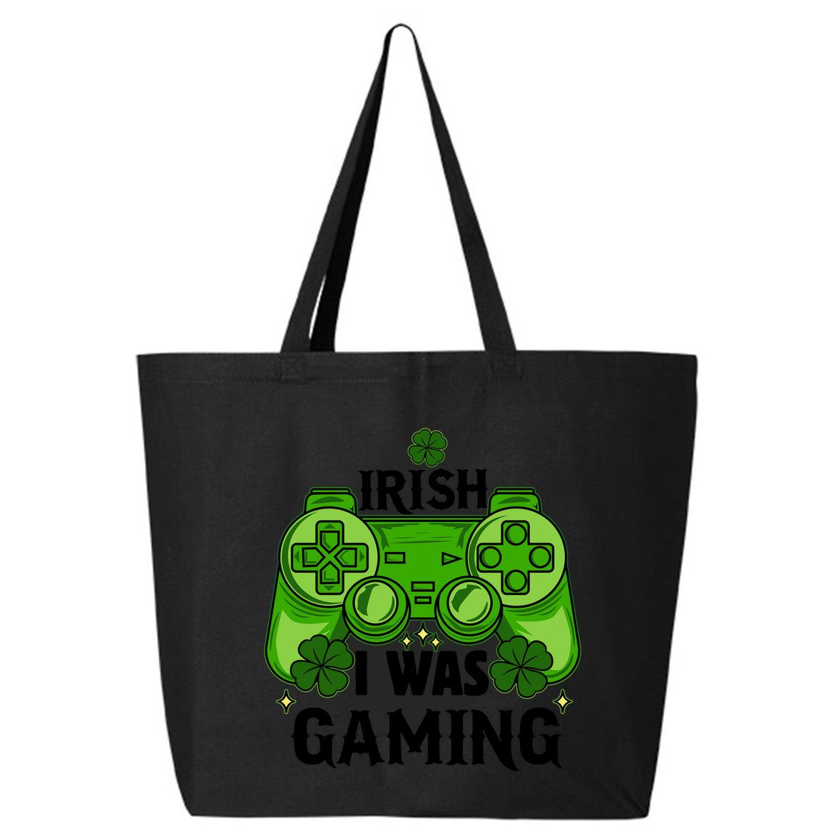 Funny St Patricks Day Irish I Was Gaming 25L Jumbo Tote