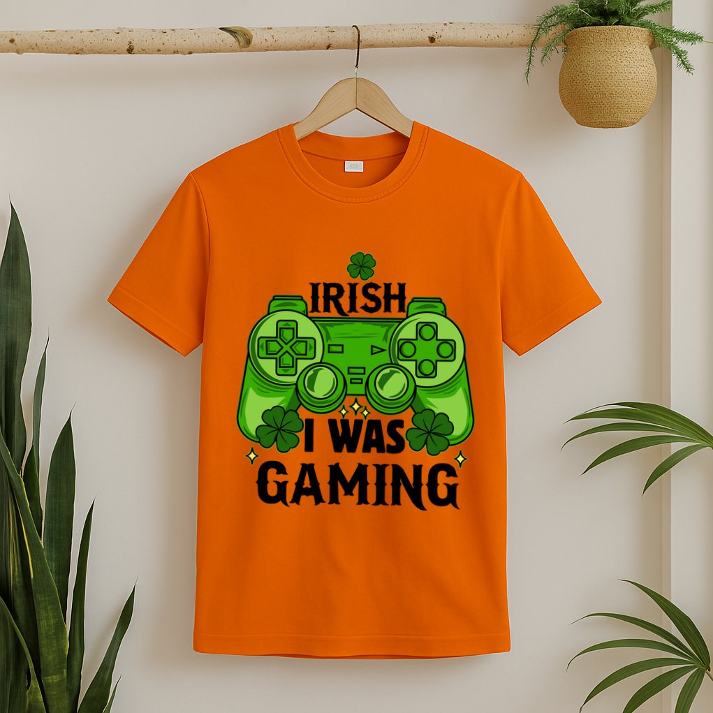Funny St Patricks Day Irish I Was Gaming T-Shirt