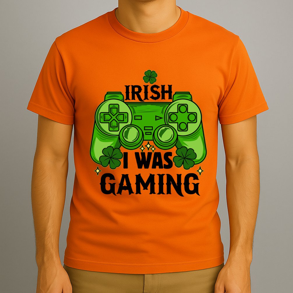 Funny St Patricks Day Irish I Was Gaming T-Shirt