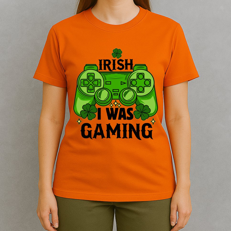 Funny St Patricks Day Irish I Was Gaming T-Shirt
