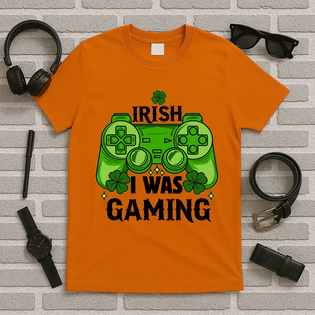 Funny St Patricks Day Irish I Was Gaming T-Shirt