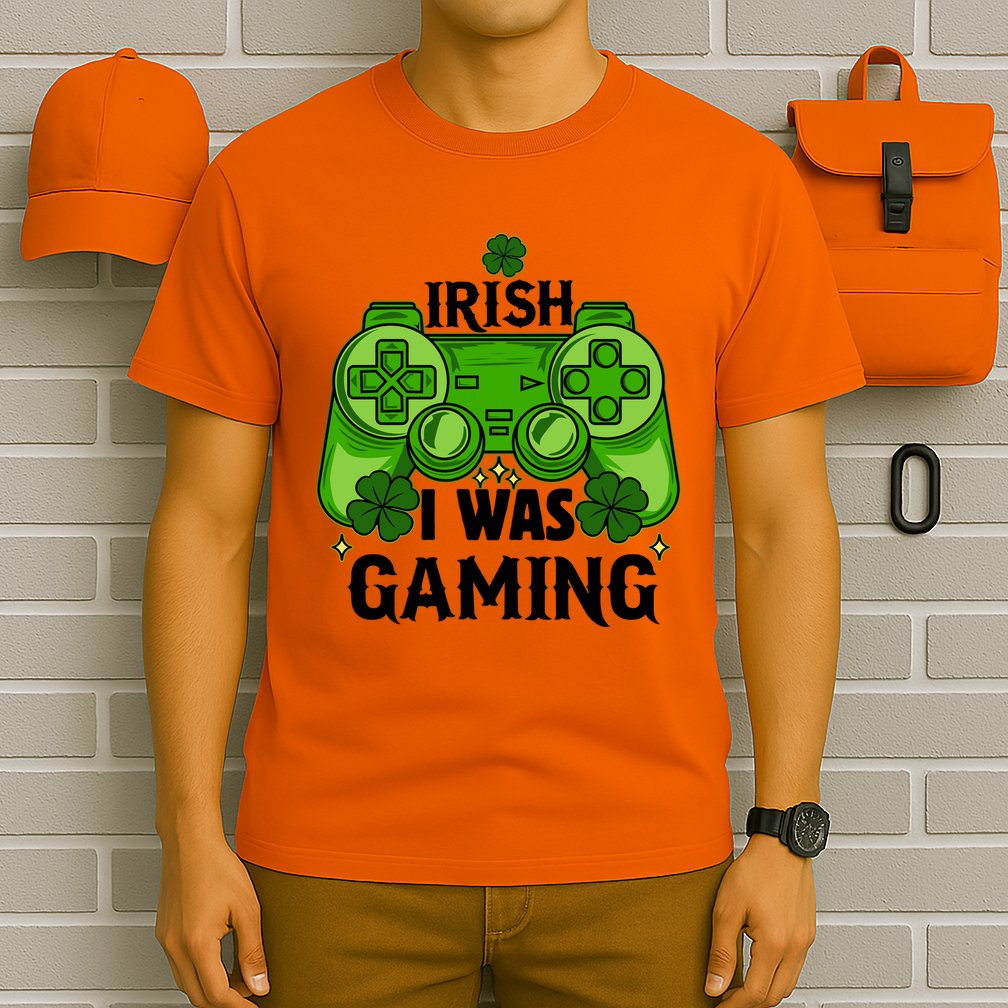 Funny St Patricks Day Irish I Was Gaming T-Shirt