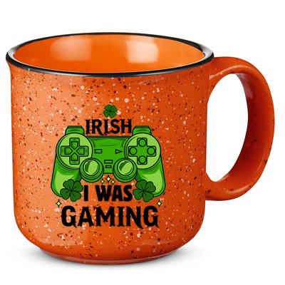 Funny St Patricks Day Irish I Was Gaming 15oz Campfire Ceramic Mug