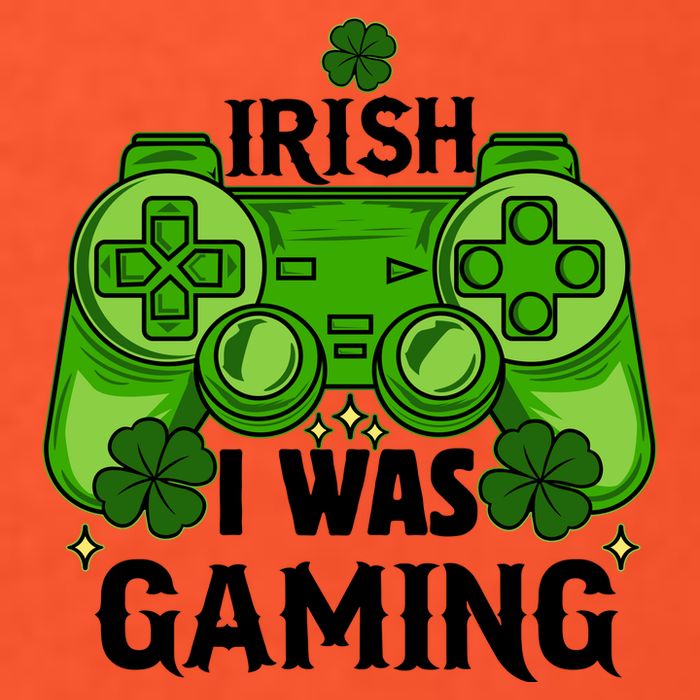 Funny St Patricks Day Irish I Was Gaming Golf Towel