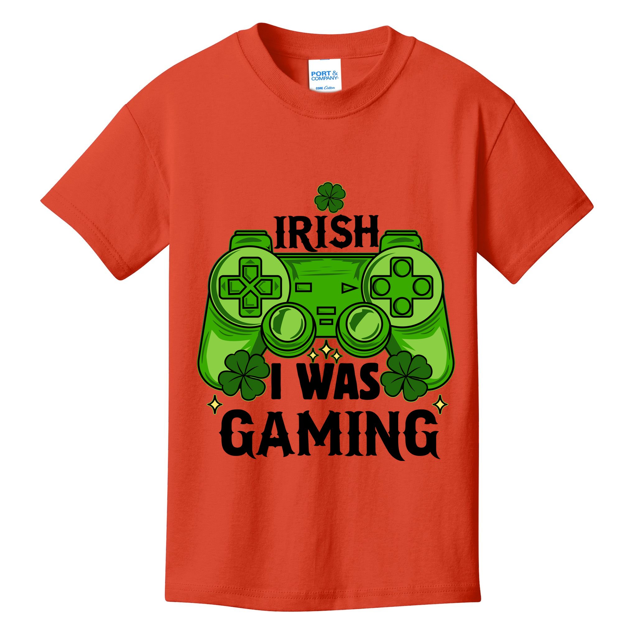 Funny St Patricks Day Irish I Was Gaming Kids T-Shirt