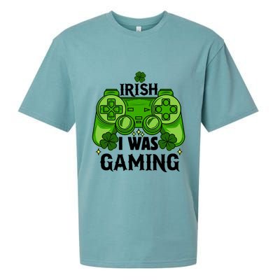 Funny St Patricks Day Irish I Was Gaming Sueded Cloud Jersey T-Shirt