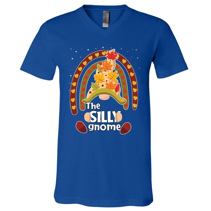 Funny Silly Pumpkin Gnome Pjs Fall Family Matching Cute Gift V-Neck T-Shirt