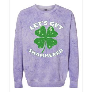 Funny St Patricks Day With Lets Get Shammered Colorblast Crewneck Sweatshirt