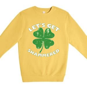 Funny St Patricks Day With Lets Get Shammered Premium Crewneck Sweatshirt