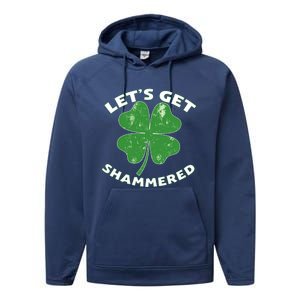 Funny St Patricks Day With Lets Get Shammered Performance Fleece Hoodie