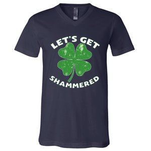 Funny St Patricks Day With Lets Get Shammered V-Neck T-Shirt