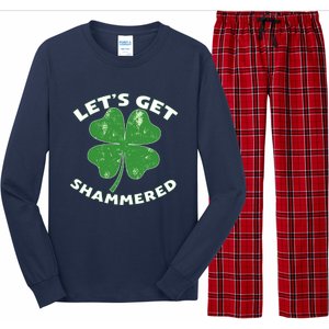 Funny St Patricks Day With Lets Get Shammered Long Sleeve Pajama Set