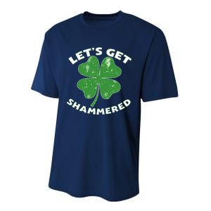 Funny St Patricks Day With Lets Get Shammered Performance Sprint T-Shirt