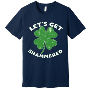 Funny St Patricks Day With Lets Get Shammered Premium T-Shirt