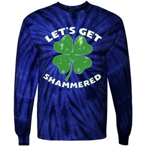 Funny St Patricks Day With Lets Get Shammered Tie-Dye Long Sleeve Shirt