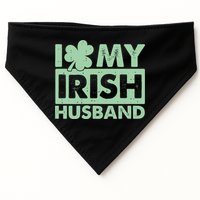 Funny St Patrick's Day I Love My Irish Husband Lucky Shamrock Clover USA-Made Doggie Bandana